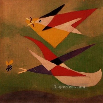 two boys singing Painting - Two Swallows 1932 Pablo Picasso